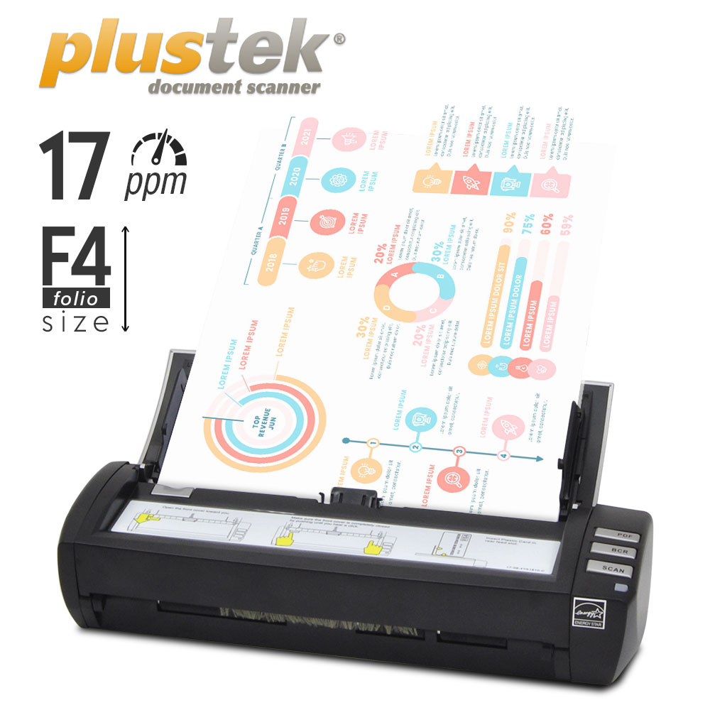 Plustek MobileOffice D430 - sheetfed scanner - portable - USB 2.0